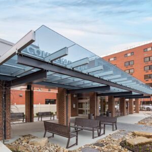 Glass Canopy With MS Metal Structure