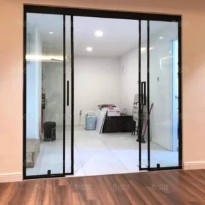 1+3 Sliding Door With Flutted Glass Toughened