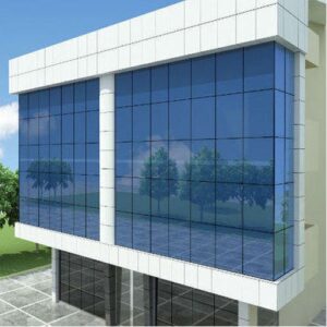 Structure Glazing Glass (Providing & Fixing of Color/Power Coated Aluminium (Matt Finish) Frame Work (Horizontal & Verticals) For Partitions With Glass Including Installation)